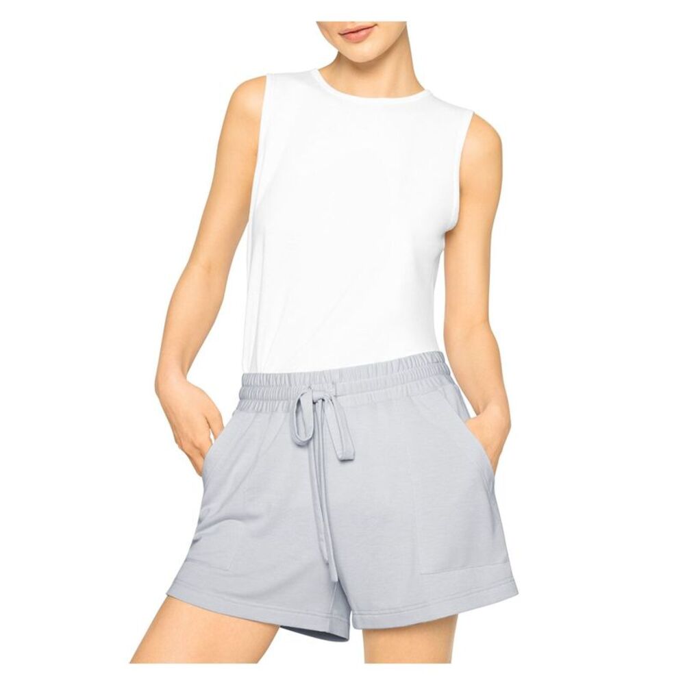 B NEW YORK Womens Gray Pocketed Tie Drawstring Slouchy Shorts M